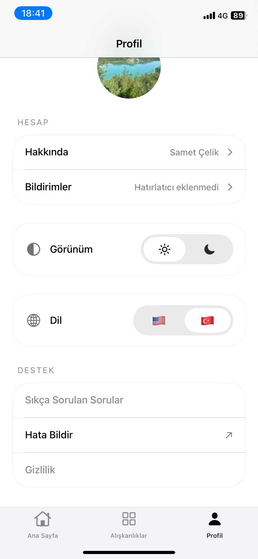 Corenk profile screen
